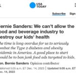 Bernie Sanders Instagram - We must address the diabetes epidemic and the obesity epidemic in America that is threatening our kids and our communities. https://www.usatoday.com/story/opinion/2023/12/14/diabetes-obesity-epidemic-america-corporations-ads-kids/71884221007/