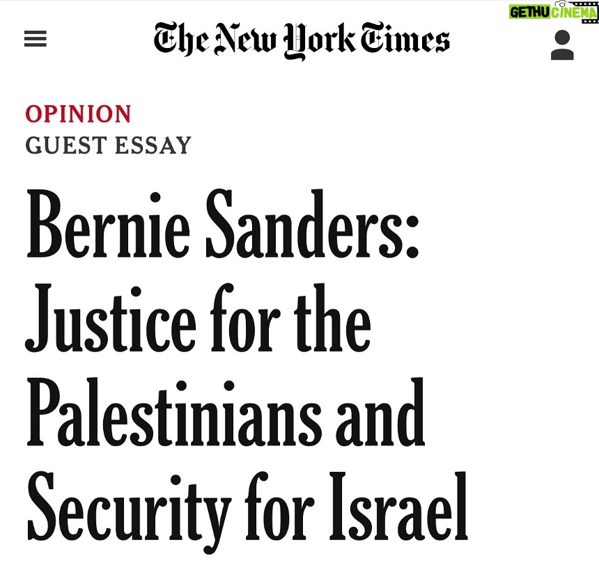 Bernie Sanders Instagram - Justice for Palestinians. Security for Israel. Please read the op-ed I wrote for the New York Times. https://www.nytimes.com/2023/11/22/opinion/bernie-sanders-israel-gaza.html
