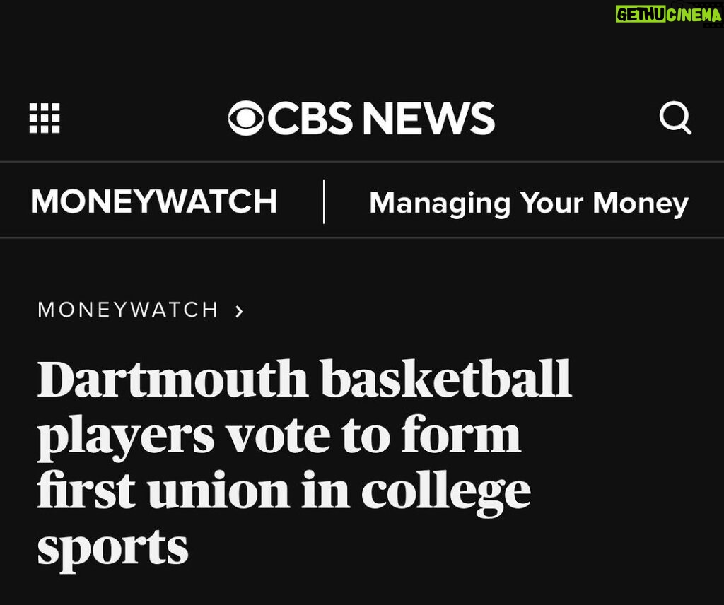 Bernie Sanders Instagram - Congratulations to the members of the Dartmouth men’s basketball team on voting overwhelmingly to become the first college sports team in America to form a union. It’s time for Dartmouth to respect their constitutional right to organize and bargain for a fair contract now. Read the full article here: https://www.cbsnews.com/news/dartmouth-college-basketball-union-players-vote/