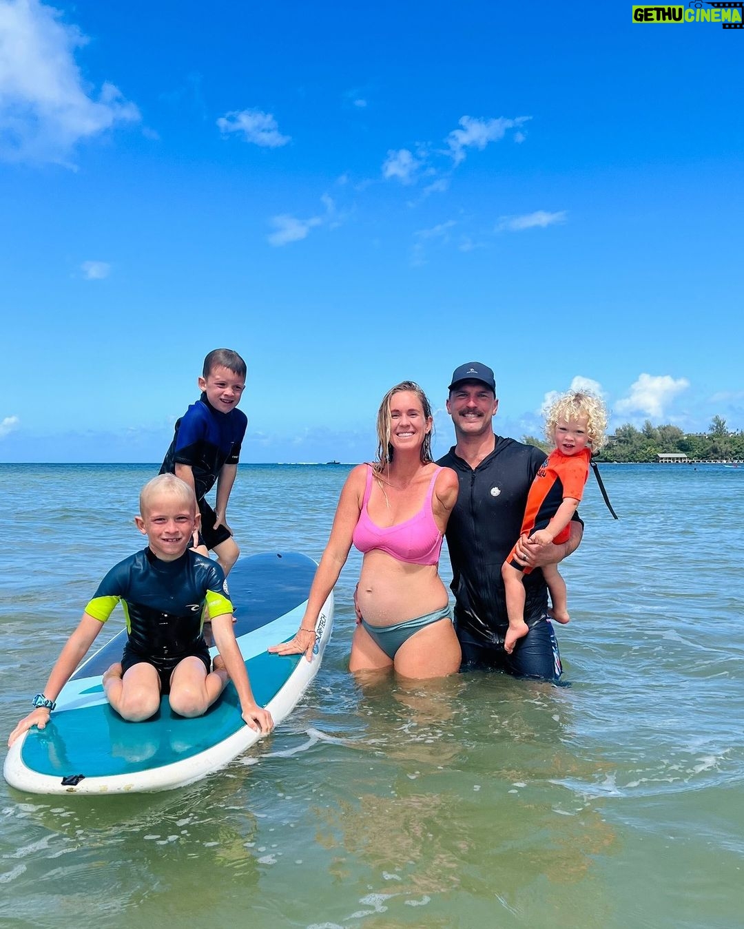 Bethany Hamilton Instagram - Happy Father’s Day! I’m celebrating Adam today, who is such an amazing Father to our children. I could cry thinking about how I scored such a super dad and husband. (:::: When i first saw Adam, it was a picture of him with a child on his shoulders and a trail of children following him! I was immediately interested. Even as our family grows, he continues to prioritize time with each child in a way that makes them feel truly cared for and secure. And he's just so fun! I’m so grateful for how he loves us! To all the dads out there intentionally loving their children, Happy Father's day!