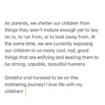 Bethany Hamilton Instagram - As a legit homeschooling family - a common question asked is, “Are you sheltering your children?” And yes, actually, in a lot of ways we are! I believe in today's world, children are exposed to way more than they should be at much too young an age. As parents, we shelter our children from things they aren’t mature enough yet to say no to, to run from, or to look away from. At the same time, we are currently exposing our children to so many cool, rad, good things that are edifying and leading them to be strong, capable, beautiful humans. Grateful and honored to be on this mothering journey! I love life with my children! #parenting #family #homeschooling #protectchildhood