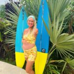 Bethany Hamilton Instagram - Next couple of winters motivation!!! 💛💙💛 @ripcurl_women @ripcurl @cobianfootwear If your not familiar these surfboards, they are for bigger waves! I had some really great sessions in some bigger surf this last winter and I’m all frothy about it, soooo I’m adding to my quiver! It’s def not easy to get back to surfing after baby and it requires my hubbies support but I’m looking forward to getting back in some gooood surf!! Usually my sessions are pretty short and I’m usually thinking about baby the whole time! 🤗👼🏽It’s a short season and overall it creates a great family beach dynamic if anything! 🏄🏼‍♀️💛💙