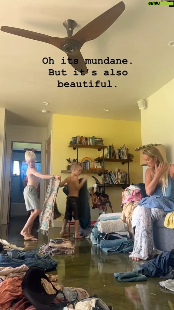 Bethany Hamilton Instagram - Do you do it together or all mom?! This was a miracle day! We put away 6 loads of laundry and tidied up the room… All in good spirits!!! I’m working to teach my children to support me around the house. Some days are great and some day are rough. I’m grateful for the help! 😅😃🙏🏽✨