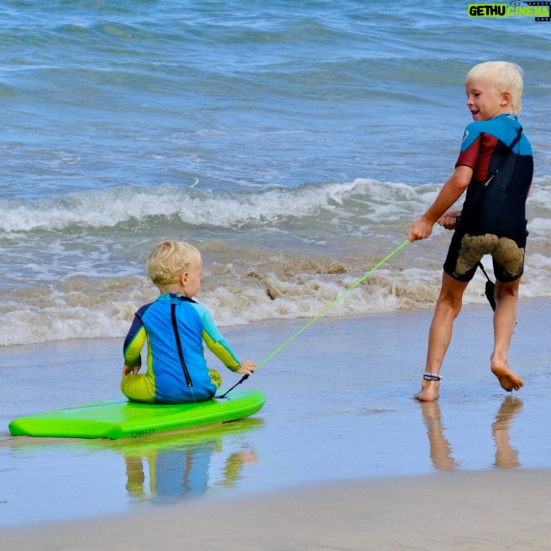 Bethany Hamilton Instagram - Throwback! As a child my “playground” was no doubt the beach. I loved that I was constantly inspired by the absolutely gorgeous nature around me, God’s creation. Now, as a mom, I’m getting to share that same awe with my boys. Watching them soak up sweet memories of sun, surfing, slow down in nature and most importantly family time in God’s great playground has been epic!. “The sea is His, for He made it, and His hands formed the dry land.” — Psalm 95:5 #ocean #beachlife #family #godscreation #getoutdoors