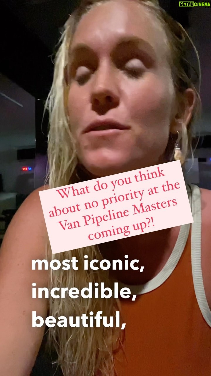 Bethany Hamilton Instagram - Van Pipe masters waiting period is Dec 8-20th if you’d like to watch online!!! I’ll post when we go🤙🏽🌊🏄🏼♀️ So what do you think about the idea to do a no Priority format? Yes no ✅❌