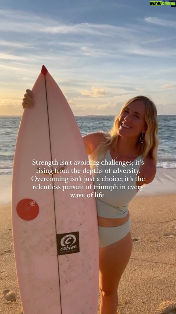 Bethany Hamilton Instagram - Rise unbroken, surf the waves of adversity, and let every scar be a testament to the the challenges you’ve pressed through. Life’s ups and downs are the fuel for our overcoming stories! 🌊 What have you overcome in your life that you didn’t think was possible? #overcome Hawaii