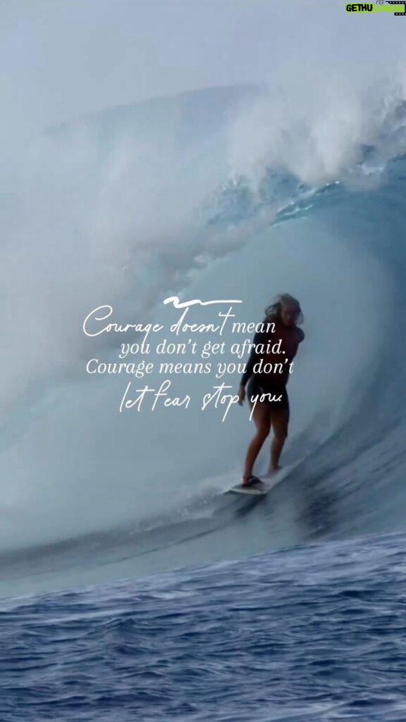 Bethany Hamilton Instagram - “Feel the fear and do it anyway” is probably a quote you’ve heard thrown around often when it comes to sports, or tackling a big challenge in your life. What I’ve learned with fear, is that it will show up often to try to freeze you from going past what you are truly capable of. We won’t know our limits if we never push them! I’d love to know any stories of how you’ve moved past fear and done the hard thing anyway. Inspire others below!👇🏼 🎥: @lieberfilms x @unstoppablethefilm