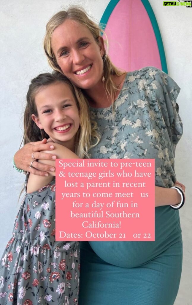 Bethany Hamilton Instagram - These super rad teenage girls, who I have been mentoring, and I invite pre-teen and teenage girls who have lost a parent in recent years to come meet us for a day of fun in beautiful Southern California!  You’ll get to enjoy a pool party, games, arts and crafts, delicious meals, plus photos with me & a message of hope & overcoming. Most importantly, you’ll be in a loving community and share this beautiful time with other girls who have been through the same thing.  🌸Dates: October 21 or 22 ☀️Location: Temecula, CA 🌴Cost: Only $45 💦 Apply using link in my bio! Hope to see you there! 🤗💛 @ohanaexperiences