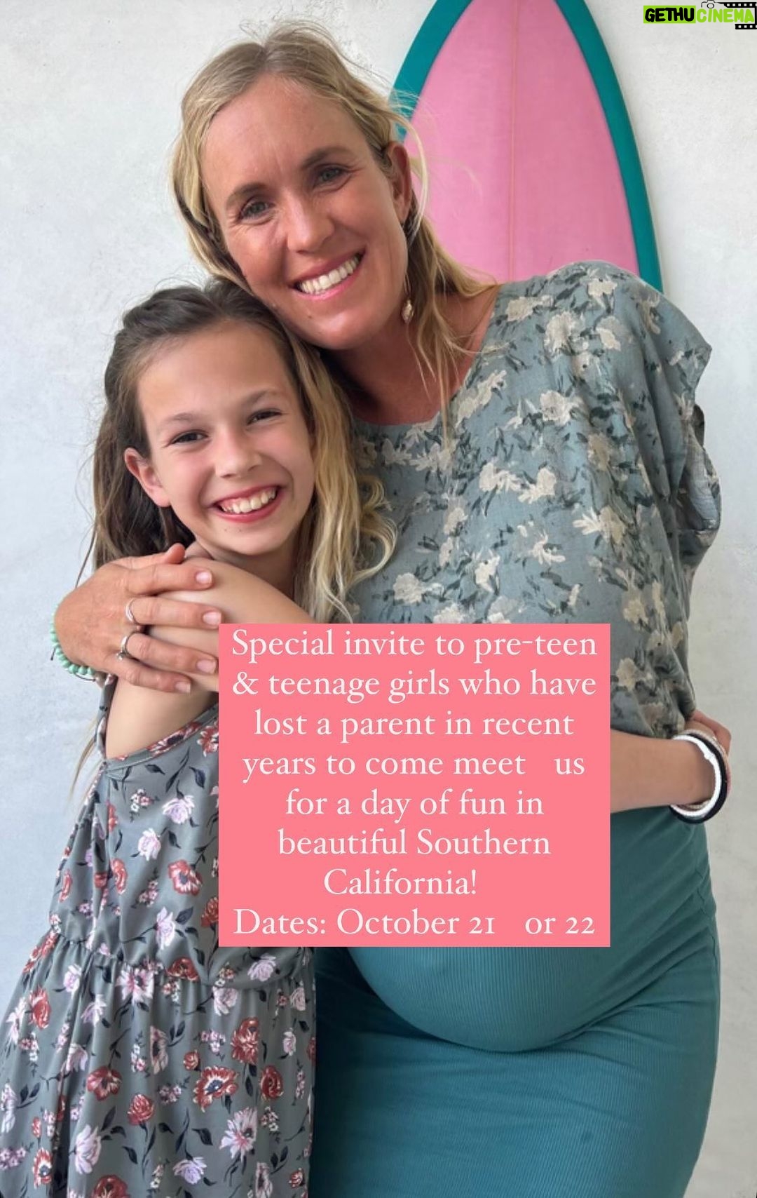 Bethany Hamilton Instagram - These super rad teenage girls, who I have been mentoring, and I invite pre-teen and teenage girls who have lost a parent in recent years to come meet us for a day of fun in beautiful Southern California! You’ll get to enjoy a pool party, games, arts and crafts, delicious meals, plus photos with me & a message of hope & overcoming. Most importantly, you’ll be in a loving community and share this beautiful time with other girls who have been through the same thing. 🌸Dates: October 21 or 22 ☀️Location: Temecula, CA 🌴Cost: Only $45 💦 Apply using link in my bio! Hope to see you there! 🤗💛 @ohanaexperiences