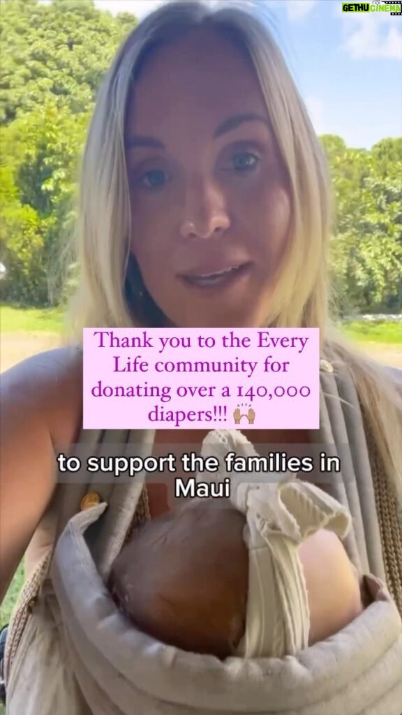 Bethany Hamilton Instagram - It’s with a grateful heart that we say a huge MAHALO to the @everylifeco community for coming together in such a BIG way and generously donating more than 140,000 diapers and 200,000 wipes to help the families devastated by the Maui wildfires.  🙌🏽😭🤗 Every ‘Buy For a Cause’ diaper bundle donated in August was sent to @kingsmaui and is directly impacting the life of a Maui family in need. Thank you for caring and thank you for giving!🌺 Thank you, also, to King’s Cathedral for coordinating the diaper relief efforts on the ground in Maui. We couldn’t have done this with you. Please continue to look for more ways to support and pray for Maui continually. It’s a long road ahead. #MauiStrong #PrayForMaui EveryLife.com🤍