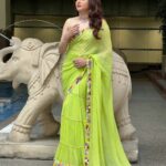 Bhagyashree Instagram - Go green ! #sareelove #style #lovethecolor #sari #sareeseason #gogreen #Stylist @roshni0819 Outfit @nirmooha