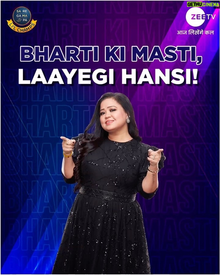 Bharti Singh Instagram - #BhartiSingh always down for funny jokes. 😂 Dekhiye #SRGMPLilChamps, Sat-Sun, raat 9 baje, sirf #ZeeTV par. #TheRoshansSpecial #KajolSpecial @anumalikmusic @bharti.laughterqueen @neetimohan18 @shankar.mahadevan @fullscreenentertainment @kajol @rakesh_roshan9 @rajeshroshan24 @_arohi_soni @bakshi.atharv @prajyot_gundale @harsh.sikandar.official @jetshen_dohna @harmeherkalsey @devikasharmasinger @gadgedyaneshwari @officialrajdeepghosh @officialatanumishra @palakshidixitofficial @rafayeasmin