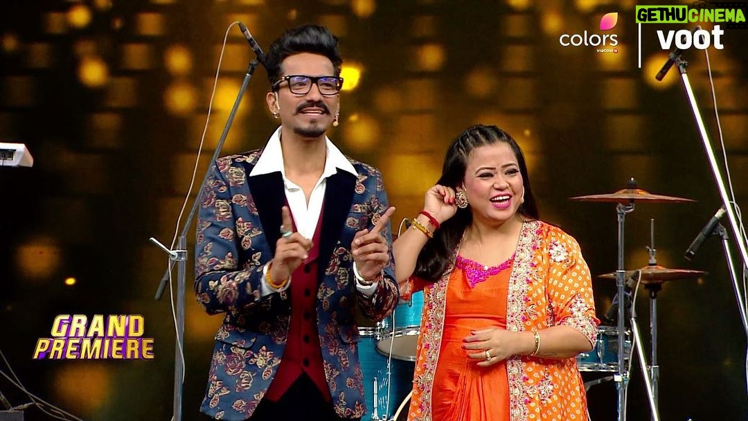 Bharti Singh Instagram - #HunarbaazGrandPremiere ki raat khulega entertainment ka pitaara. Kuch aise hi masti bhare pal dekhne milenge aaj aur kal 🤩 Dekhiye #Hunarbaaz Desh Ki Shaan, aaj raat 9 baje sirf #Colors par. Anytime on @voot. @karanjohar @parineetichopra @mithunchakrabortyofficial @madhuridixitnene @bharti.laughterqueen @haarshlimbachiyaa30