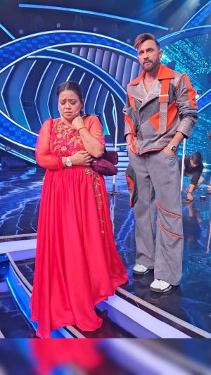 Bharti Singh Instagram - कोशिश करी थी की थोड़ा serious acting करूँ पर bharti की comedy के सामने सब कुछ fail है! 
This weekend we reunite with the OG @bharti.laughterqueen n @haarshlimbachiyaa30 on IBD @sonytvofficial
