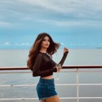 Bhavika Sharma Instagram - Blue skies + Denim shorts = A salty tan✨ #ocean#love#tuesday#mood#happiness 💙