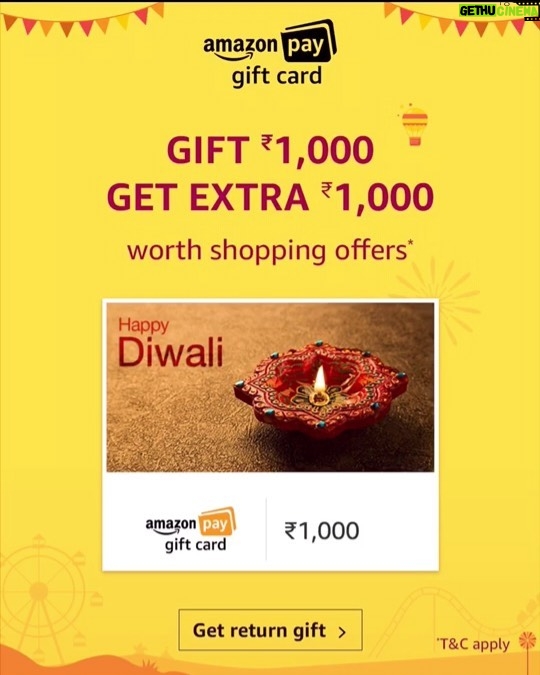 Bhavika Sharma Instagram - Gift ₹1,000 & Get Extra ₹1,000 - Buy Amazon Pay e-Gift Card worth ₹1,000 & Get a return gift of ₹1,000 worth shopping offers. Hurry up! Offer valid till 12PM 28th September. @amazondotin #1000pe1000 #AmazonKaReturnGift #Gift #Shopping #Offers #AmazonGreatIndianFestival #DiwaliGift #GiftFamily