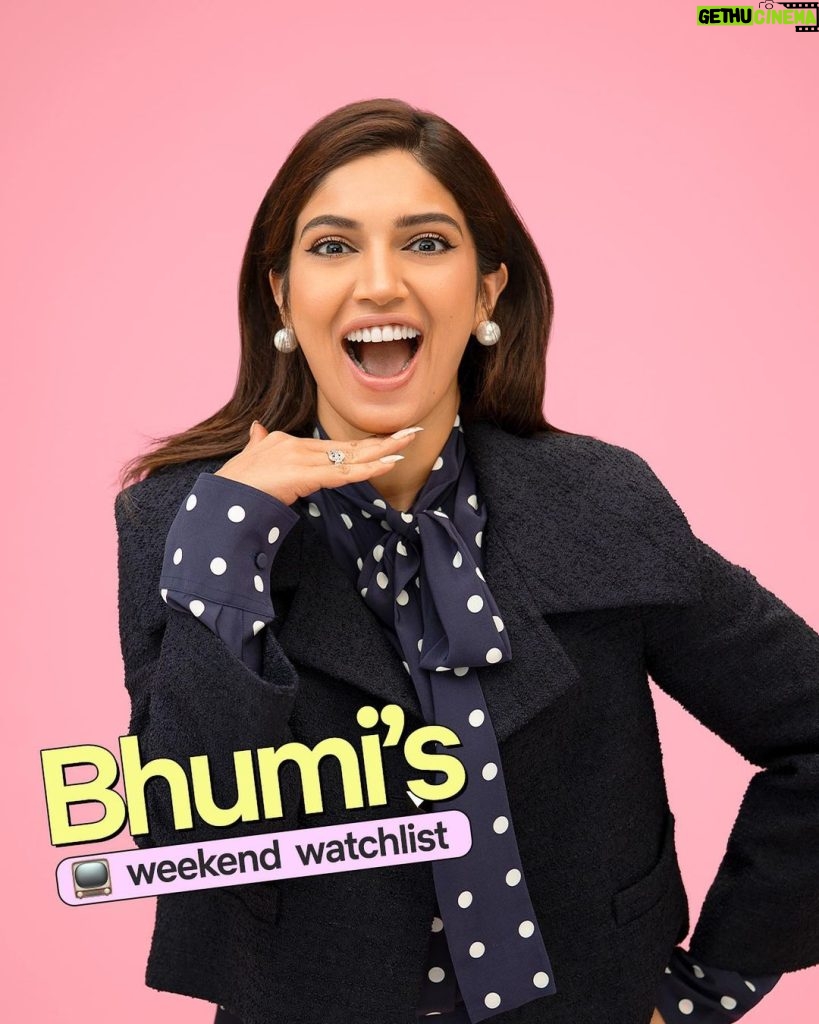 Bhumi Pednekar Instagram - Helping you pick your next weekend watch with some amazing titles I curated, only on Netflix! 🤩🍿