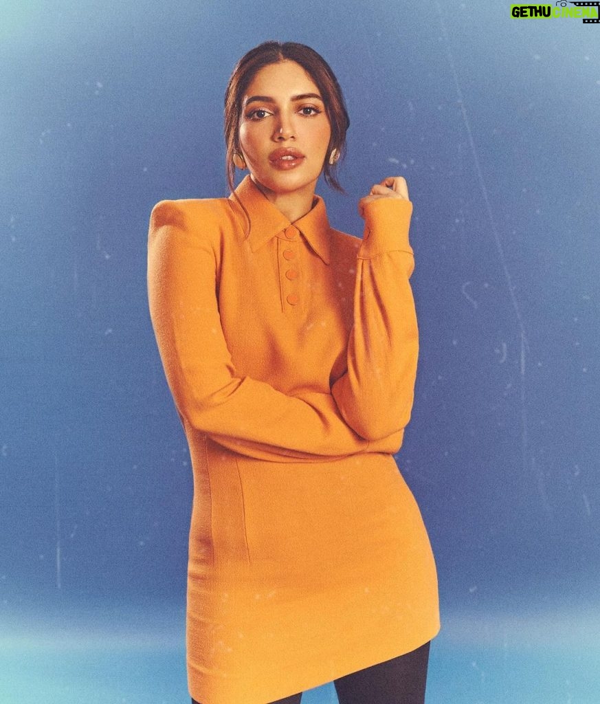 Bhumi Pednekar Instagram - Scooby doobey doo, where are you ;) . . . . Outfit- @rowenroseofficial Jewellery -@viangevintage Styled by - @manishamelwani with @sim.ran_awayy @iambidipto_ Hair - @the.mad.hair.scientist Photographer-@lisadsouza
