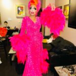 Bianca Del Rio Instagram - DRESSING ROOM GLAMOUR 🩷💚🧡 👗 @thebiancadelrio Hard Rock Live Orlando