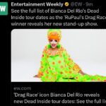 Bianca Del Rio Instagram - HERE WE GO! 🩷🩷🩷🩷🩷 THANK YOU @joeynolfi @entertainmentweekly 🩷 #deadinside
