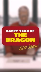 Bill Gates Instagram - Wishing everyone a happy Year of the Dragon! I practiced writing the Chinese character for fortune—I still have some work to do. #lunarnewyear