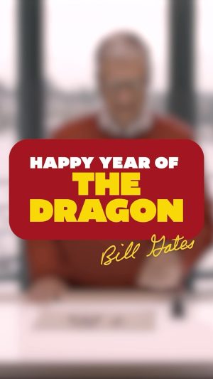 Bill Gates Instagram - Wishing everyone a happy Year of the Dragon! I practiced writing the Chinese character for fortune—I still have some work to do. #lunarnewyear