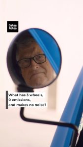 Bill Gates Instagram - India’s passion for innovation never ceases to amaze. I drove an electric rickshaw, capable of traveling up to 131km (about 81 miles) and carrying up to 4 people. It’s inspiring seeing companies like Mahindra contribute to the decarbonization of the transportation industry.