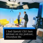 Bill Gates Instagram - I can picture how AI will change how we work in functional ways—like summarizing a hundred-page brief— but I often wonder how it might eventually influence our sense of purpose. I enjoyed hearing Sam Altman’s perspective.