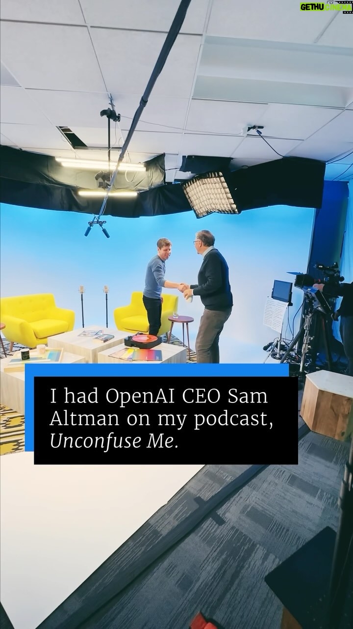 Bill Gates Instagram - I can picture how AI will change how we work in functional ways—like summarizing a hundred-page brief— but I often wonder how it might eventually influence our sense of purpose. I enjoyed hearing Sam Altman’s perspective.