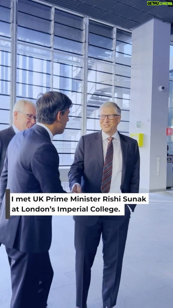 Bill Gates Instagram - It was great getting to know some of the UK’s leading clean tech entrepreneurs with Prime Minister @rishisunakmp. Launching Cleantech for UK with Breakthrough Energy makes me optimistic about the future.