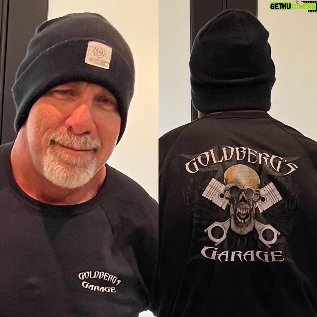 Bill Goldberg Instagram - Just in time for Halloween! get your “NEW” @goldbergsgarage swag! Hats, T’s, hoodies, beanies, stickers and MORE! Many designs to choose from so stock up now!! Purchase at BUNKERBRANDING.com #spear #jackhammer #whosnext @wwe @dodge #goldbergsgarage @gallantbygoldberg #tshirt #swag #garage #auto #merchandise #sema