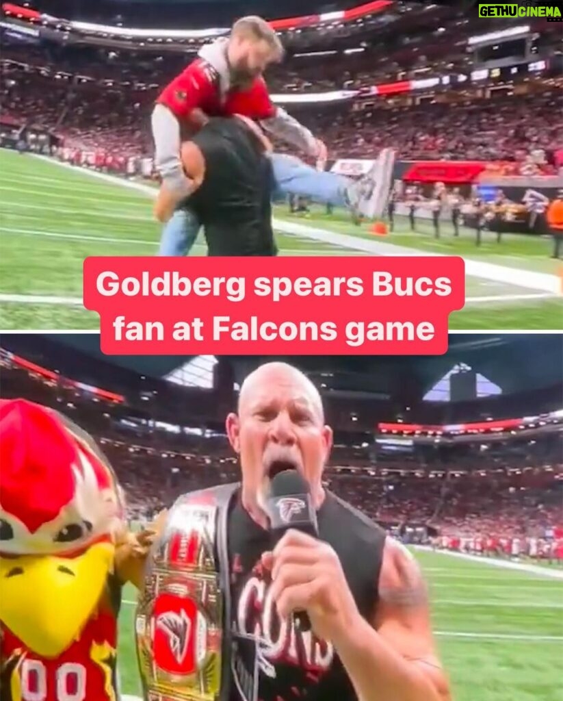 Bill Goldberg Instagram - Goldberg hit a spear at the Falcons game 👀 (🎥: @maria__martinn)