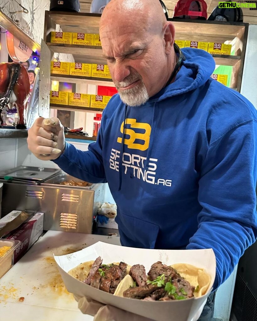 Bill Goldberg Instagram - I guess my boy took me seriously when I said that I’d work for food!😜 #whosnext @compadres_2020 #bestfoodintexas #bbq @sportsbettingag
