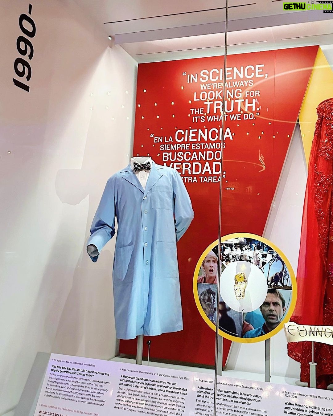 Bill Nye Instagram - The @amhistorymuseum is where the US exhibits artifacts that its curators feel are of historical significance. Get this: my lab coat is one of them, featured in a new exhibition #EntertainmentNation. Young people hold the keys to our future. For me, the show was an opportunity to break down scientific concepts and get kids of all ages excited about science, so that we might have a future with more people appreciating and engaging in the process of science for a better tomorrow. Thank you to the @smithsonian for this honor, and to everyone who has watched, supported, and been inspired by the show over the last 29 years. Entertainment Nation opens today. Go check it out people! #ScienceRules National Museum of American History