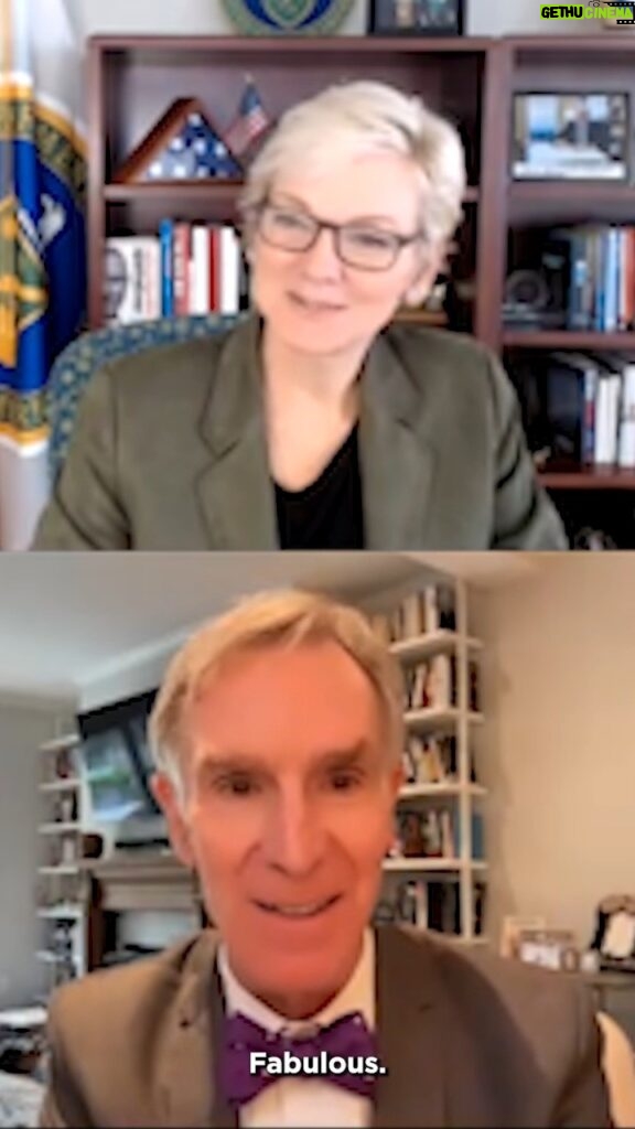 Bill Nye Instagram - Feeling energized after my conversation with @secgranholm. (Energized, get it?) Thank you Madam Secretary for taking the time to talk with me about the vital climate issues facing our planet. Let’s vote, and then get to work!