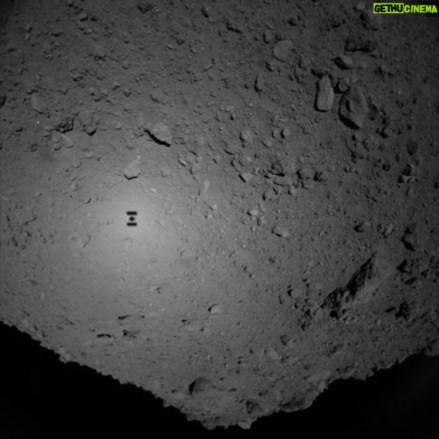 Bill Nye Instagram - Hayabusa II’s shadow falls on Asteroid Ryugu. By studying asteroids we learn more about the early Solar system and more about life itself. Space brings out the best in us. It is amazing to be a human a living at this moment in the history of space exploration.