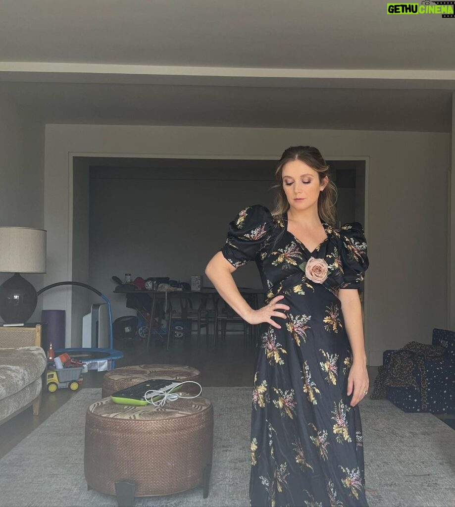 Billie Lourd Instagram - 🚛💁🏻‍♀️🚛 Nothing says #imamom like this #randocompliation of #sadselftimer pics of me featuring a truck, a mini piano, a mini trampoline and a drawing easel. But plz ignore all o that and instead pay attention to this stunning @rodarte dress!!! @tickettoparadise press day 1 baybeeeee also enjoy take 1 o this photo shoot featuring some sexy weights in the foreground #imnotgoodatthis