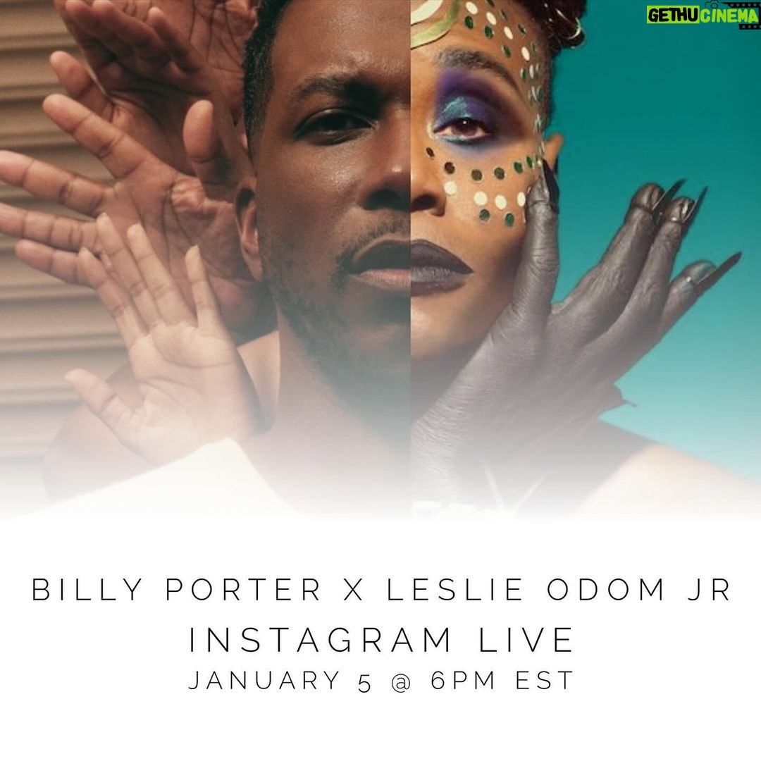 Billy Porter Instagram - Going live at 6pm this Friday (Jan 5) with @leslieodomjr When a Crooner Dies and Black Mona Lisa shared a birthday back in November. ππΎπ€πΎ Leslie and I will talk music, creative process, life, the business and more. What question would you like us to answer? Lemme know. And see you tomorrow.