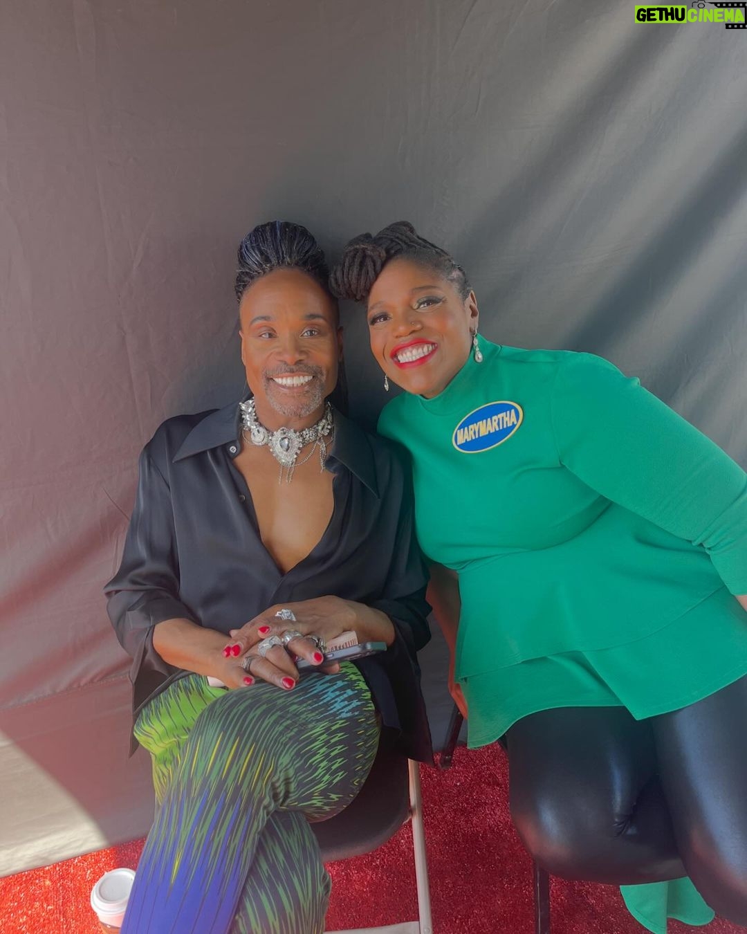 Billy Porter Instagram - It’s almost game time!! Team Porter takes on Team Rosie tonight on #CelebrityFamilyFeud! 🤩