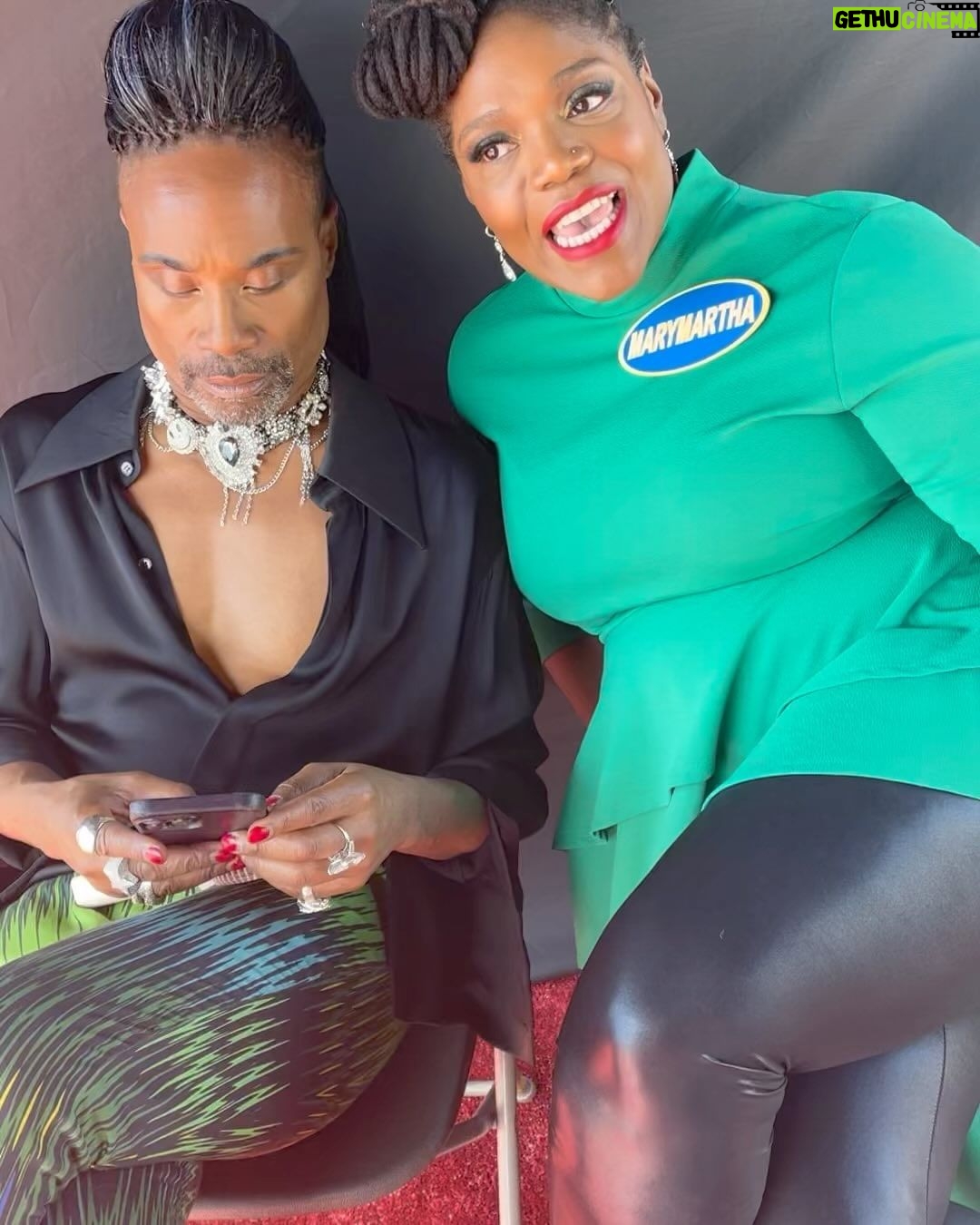Billy Porter Instagram - It’s almost game time!! Team Porter takes on Team Rosie tonight on #CelebrityFamilyFeud! 🤩