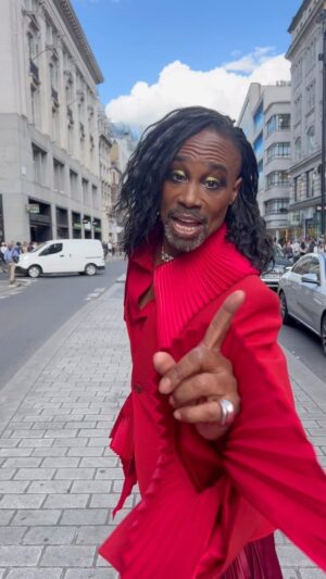 Billy Porter Instagram - It’s giving #TubeGirl! A little BTS from my #BrokeASweat content shoot 💜👅❤️