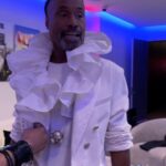 Billy Porter Instagram - #MTV #VMAs ready! 🤍 White Denim Suit @namara_dm Shoes @unitednude Jewelry @ericksonbeamon Styled by @tytryone and @colinmanderson Hair @cheryltbergamyhair Make-up @lasonyagunter #BTS #GRWM