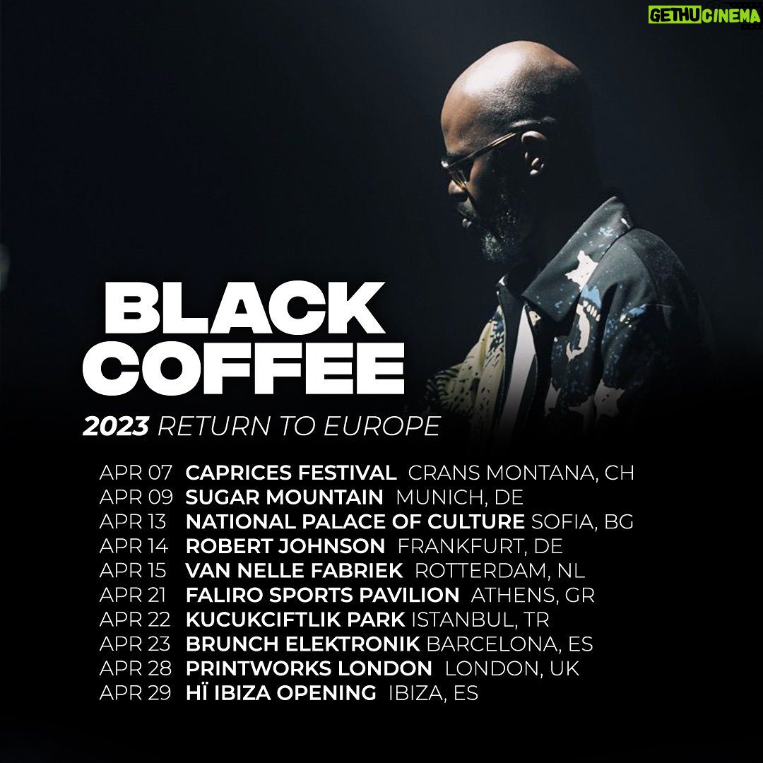 Black Coffee Instagram - As summer sets on South Africa, it’s just getting started in Europe… catch me in your city!