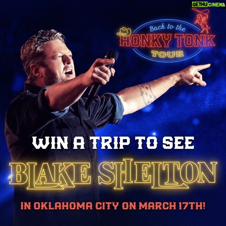 Blake Shelton Instagram - I’m teaming up with @Propeller.la to give you the chance to win a trip to OKC, tickets to my #BackToTheHonkyTonk Tour, and more. Take action in supporting music education through @SaveTheMusic. Click the link in bio to enter.
