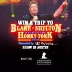 Blake Shelton Instagram - It’s almost time for the #BackToTheHonkyTonk Tour presented by @kubotausa to get back on the road, and I want YOU to join me!!!! I’m teaming up with my friends from @propeller.la again to give one winner and a friend the chance to win a trip to Austin, where we’ll hook you up with floor tickets, a stay at the AT&T Hotel and Convention Center, a hat signed by me, merch items from @dustinlynchmusic and @emilyann_music and more!!!! To enter, all you have to do is join me in supporting the important work of @stjude. Link in bio for more info.