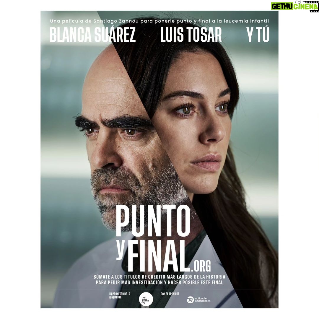 Blanca Suárez Instagram - Por fín la primera imagen de uno de los proyectos más emocionantes en los que he participado: #PuntoYFinal Os dejo el cartel del teaser ♡ #LuisTosar y un equipo increíble a las ordenes de @szannou nos unimos a la lucha contra la leucemia infantil de la mano de @unoentrecienmil buscando la cura definitiva. Pronto podré enseñaros algo más! Desde mañana podréis sumaros a este gran movimiento en www.puntoyfinal.org.