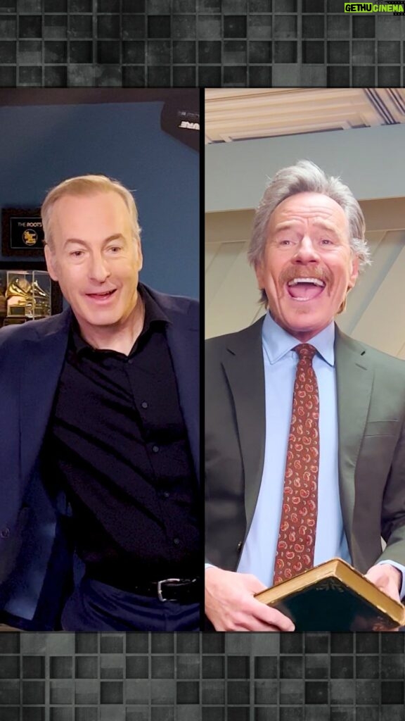 Bob Odenkirk Instagram - @therealbobodenkirk is the one who knocks, this time. @bryancranston #FallonTonight #BreakingBad The Tonight Show Starring Jimmy Fallon