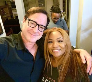 Bob Saget Instagram - Okay… so sometimes you meet a person who you feel kindred to. Comedians can sometimes be like that. Such is my new friendship with @comediennemspat - I’d seen her standup, then watched her new incredibly funny and smart sitcom @betplus - @themspatshow - Then had her on my podcast, and then— fell in love with this hilarious, strong, honest real woman who’s talent and depth also comes out in her new sitcom I feel you should all watch. 
After she and I talked on my podcast, she knew I was going to Indianapolis to do shows this weekend— and then she reached out and invited me to her house for dinner. Tonight, with her family, 
I just had the most genuine fun dinner, with a family that I am told I am “a new family member of.” 
So tonight, I had the pleasure of having dinner at their home. And treated like some traveling Uncle who came by to check in on people he cares about. 
What a gift life can be if you just let it be just that. As hard as these times are, tonight was a gift. And I have a made a new friend. 
This weekend, Ms. Pat will be performing in Pittsburgh while I’ll do my thing in Indianapolis. Two comic ships passing in the night. Damn, I love comedians. And I love Ms. Pat. Catch her on tour. You’ll love her.