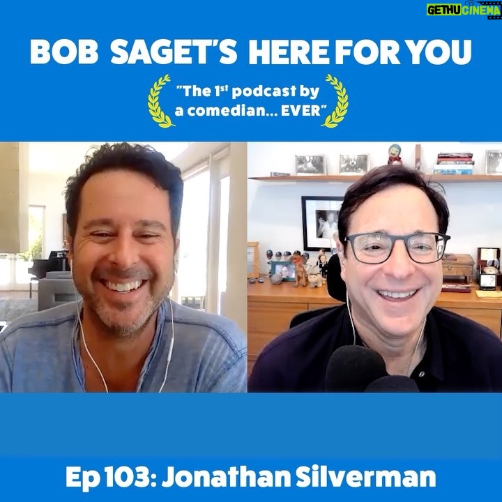 Bob Saget Instagram - TODAY’S NEW PODCAST EPISODE- My brother from a different mother @jonnysilverman and I have a great all too real convo titled: “Jonathan Silverman Looks Back at ‘A Weekend at Bernie's', Many Nights Out With Bob, and Starting His Broadway Career at 18.” Subscribe & Listen at: apple.co/bobsaget @ApplePodcasts @apple @applemusic @itunes @studio71us @studio71official @studio71uk @studio71it @studio71fr #comedypodcast #comedyinterview