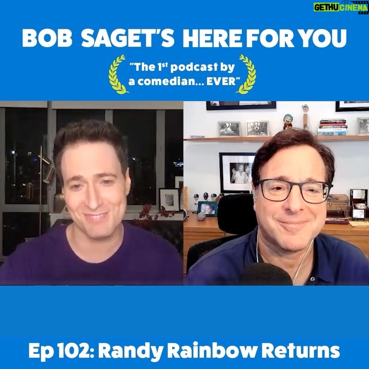 Bob Saget Instagram - Today’s NEW EPISODE is so much fun with @randyrainbow making his second appearance on the podcast! It’s Titled: “Randy Rainbow Returns to Discuss His Upcoming Tour, His New Podcast With Sean Hayes, and to Look Back at His Videos That Got Us Through Quarantine.” Subscribe & Listen at: apple.co/bobsaget @ApplePodcasts @itunes @apple @applemusic @studio71us @studio71uk @studio71official @studio71fr @studio71it #comedypodcast #comedyinterview